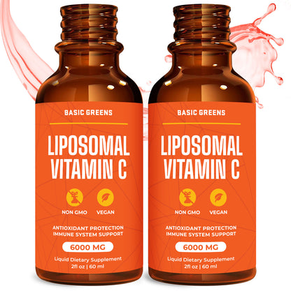 BASIC GREENS Liposomal Vitamin C Liquid – High Absorption Immune Support & Antioxidant Boost | Advanced Liposomal Delivery, Non-GMO, Vegan-Friendly Vitamin C Supplement, 4 Fl Oz (Copy)