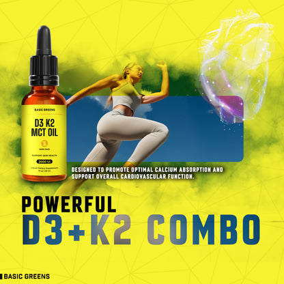 Vitamin D3 K2 Liquid Vitamin D Drops – Vitamin D3 K2 Liquid Supplement for Calcium Absorption Strong Bones, Immune & Mood Support for Adults & Overall Wellness, Sugar Free, VIT D3K2, Made in USA