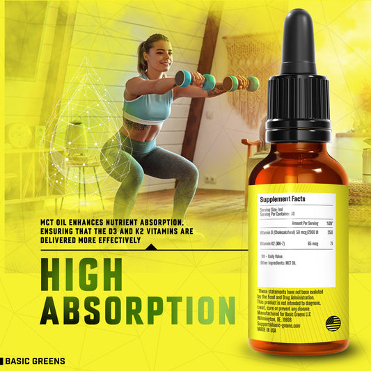Vitamin D3 K2 Liquid Vitamin D Drops – Vitamin D3 K2 Liquid Supplement for Calcium Absorption Strong Bones, Immune & Mood Support for Adults & Overall Wellness, Sugar Free, VIT D3K2, Made in USA