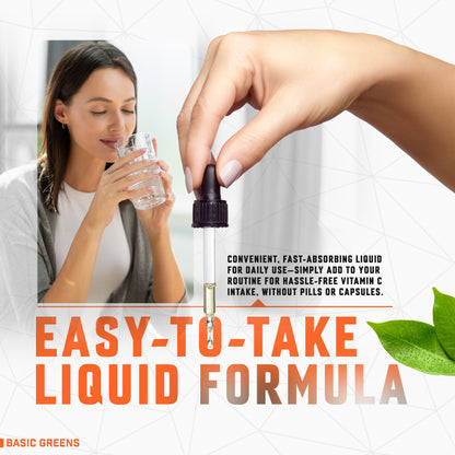 BASIC GREENS Liposomal Vitamin C Liquid – High Absorption Immune Support & Antioxidant Boost | Advanced Liposomal Delivery, Non-GMO, Vegan-Friendly Vitamin C Supplement, 4 Fl Oz (Copy)