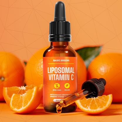 BASIC GREENS Liposomal Vitamin C Liquid – High Absorption Immune Support & Antioxidant Boost | Advanced Liposomal Delivery, Non-GMO, Vegan-Friendly Vitamin C Supplement, 4 Fl Oz (Copy)